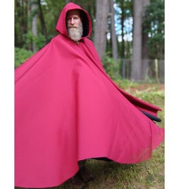 Cloakmakers.com 5804-Washable Raincloak, Red/Black Powershield Fleece w/ Bronze Toned Clasp