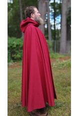 Cloakmakers.com 5804-Washable Raincloak, Red/Black Powershield Fleece w/ Bronze Toned Clasp