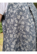Cloakmakers.com J910-Washable Black Linen Hooded Vest w/ Floral Vine Pattern & Pockets