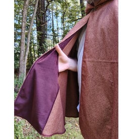 Cloakmakers.com 5805-Washable Cotton Blend Cloak w/ Burgundy & Beige Diamond Pattern & Pockets