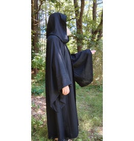 Cloakmakers.com R563-Washable Lightweight Black Wool Robe w/ Pockets
