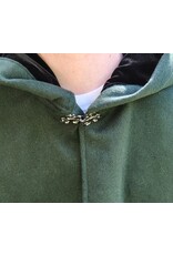 Cloakmakers.com 5806-Short Forest Green Wool Cloak w/ Black Hood Lining & Pockets