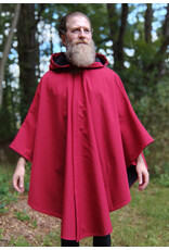 Cloakmakers.com 5807-Washable Red Raincloak w/ Black Fleece Interior & Bronze Toned Clasp