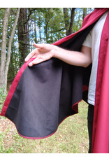 Cloakmakers.com 5807-Washable Red Raincloak w/ Black Fleece Interior & Bronze Toned Clasp