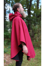 Cloakmakers.com 5807-Washable Red Raincloak w/ Black Fleece Interior & Bronze Toned Clasp