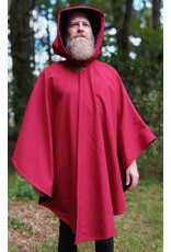 Cloakmakers.com 5807-Washable Red Raincloak w/ Black Fleece Interior & Bronze Toned Clasp