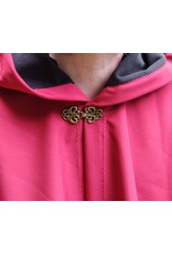 Cloakmakers.com 5807-Washable Red Raincloak w/ Black Fleece Interior & Bronze Toned Clasp