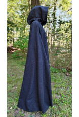 Cloakmakers.com 5810-Washable Charcoal Black Wool Cloak w/ Triple Medallion Clasp