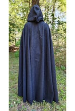 Cloakmakers.com 5810-Washable Charcoal Black Wool Cloak w/ Triple Medallion Clasp