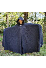 Cloakmakers.com 5810-Washable Charcoal Black Wool Cloak w/ Triple Medallion Clasp