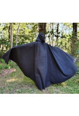 Cloakmakers.com 5810-Washable Charcoal Black Wool Cloak w/ Triple Medallion Clasp
