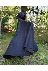 Cloakmakers.com 5810-Washable Charcoal Black Wool Cloak w/ Triple Medallion Clasp