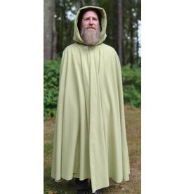Cloakmakers.com 5812-Washable Lichen Green Fleece Cloak w/ Silver Toned Clasp