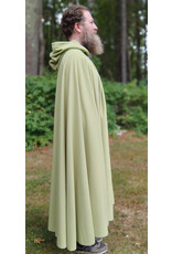 Cloakmakers.com 5812-Washable Lichen Green Fleece Cloak w/ Silver Toned Clasp