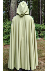 Cloakmakers.com 5812-Washable Lichen Green Fleece Cloak w/ Silver Toned Clasp