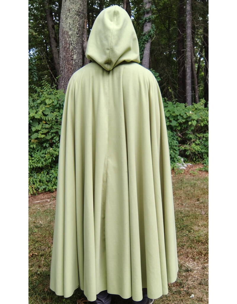 Cloakmakers.com 5812-Washable Lichen Green Fleece Cloak w/ Silver Toned Clasp