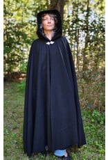 Cloakmakers.com 5814-Washable Black Wool Cloak w/ Triple Medallion Clasp