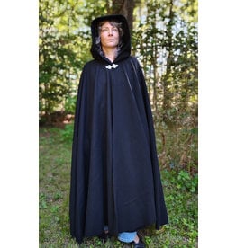 Cloakmakers.com 5814-Washable Black Wool Cloak w/ Triple Medallion Clasp