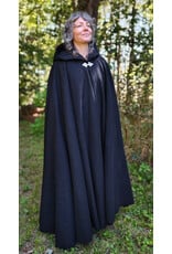 Cloakmakers.com 5814-Washable Black Wool Cloak w/ Triple Medallion Clasp