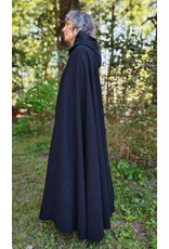 Cloakmakers.com 5814-Washable Black Wool Cloak w/ Triple Medallion Clasp
