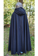 Cloakmakers.com 5814-Washable Black Wool Cloak w/ Triple Medallion Clasp