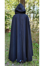 Cloakmakers.com 5814-Washable Black Wool Cloak w/ Triple Medallion Clasp