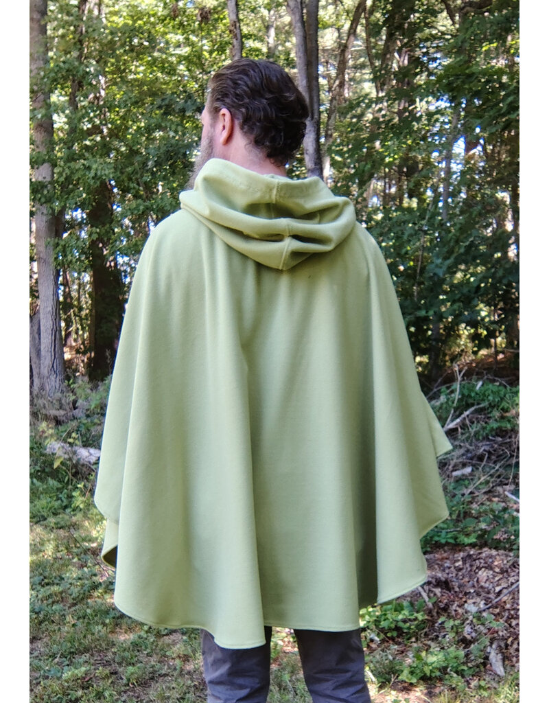 Cloakmakers.com 5815-Washable Lichen Green Ruana Cloak w/ Silver Toned Clasp