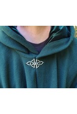 Cloakmakers.com 5817-Washable Forest Green Wool Cloak w/ Green Velvet Hood Lining & Triquetra Clasp