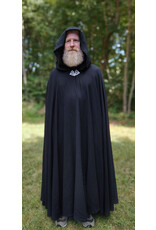 Cloakmakers.com 5820-Washable Lightweight Black Wool Cloak w/ Celtic Triquetra Clasp