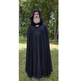 Cloakmakers.com 5820-Washable Lightweight Black Wool Cloak w/ Celtic Triquetra Clasp