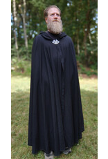 Cloakmakers.com 5820-Washable Lightweight Black Wool Cloak w/ Celtic Triquetra Clasp