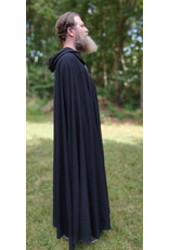 Cloakmakers.com 5820-Washable Lightweight Black Wool Cloak w/ Celtic Triquetra Clasp