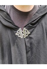 Cloakmakers.com 5820-Washable Lightweight Black Wool Cloak w/ Celtic Triquetra Clasp
