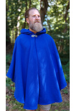 Cloakmakers.com 5822-Rich Blue Wool Blend Cloak w/ Gothic Rose Clasp & Four Pockets