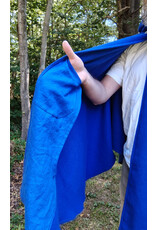 Cloakmakers.com 5822-Rich Blue Wool Blend Cloak w/ Gothic Rose Clasp & Four Pockets