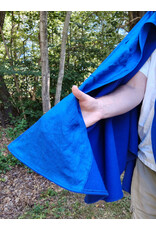 Cloakmakers.com 5822-Rich Blue Wool Blend Cloak w/ Gothic Rose Clasp & Four Pockets