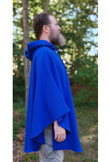 Cloakmakers.com 5822-Rich Blue Wool Blend Cloak w/ Gothic Rose Clasp & Four Pockets