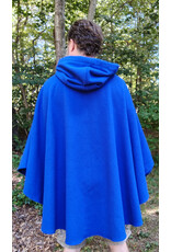 Cloakmakers.com 5822-Rich Blue Wool Blend Cloak w/ Gothic Rose Clasp & Four Pockets