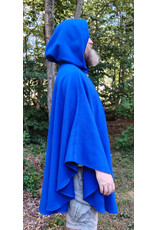 Cloakmakers.com 5822-Rich Blue Wool Blend Cloak w/ Gothic Rose Clasp & Four Pockets