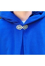 Cloakmakers.com 5822-Rich Blue Wool Blend Cloak w/ Gothic Rose Clasp & Four Pockets