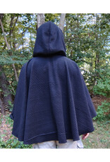 Cloakmakers.com 5823-Black Wool Blend Cloak w/ Black Hood Lining & Silver Toned Clasp