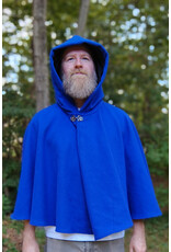 Cloakmakers.com 5824-Rich Blue Wool Blend Cloak w/ Black Hood Lining & Pockets