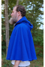 Cloakmakers.com 5824-Rich Blue Wool Blend Cloak w/ Black Hood Lining & Pockets