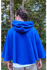 Cloakmakers.com 5824-Rich Blue Wool Blend Cloak w/ Black Hood Lining & Pockets