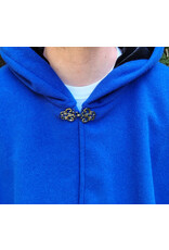 Cloakmakers.com 5824-Rich Blue Wool Blend Cloak w/ Black Hood Lining & Pockets