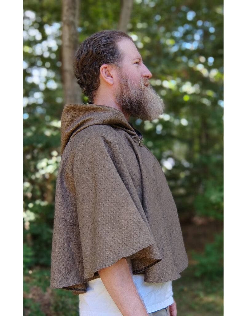 Cloakmakers.com 5826-Washable Cotton Twill Cloak w/ Black Concentric Diamond Pattern & Pockets