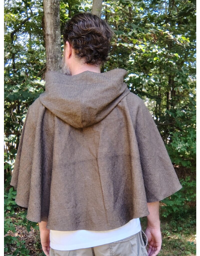 Cloakmakers.com 5826-Washable Cotton Twill Cloak w/ Black Concentric Diamond Pattern & Pockets