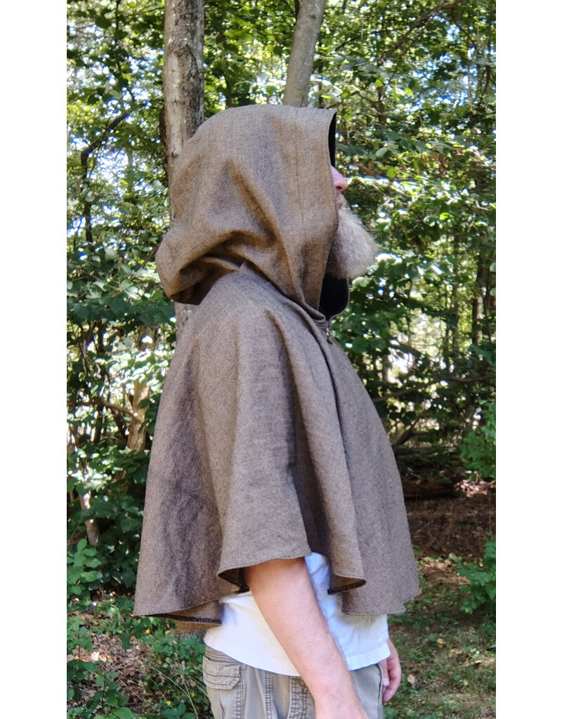 Cloakmakers.com 5826-Washable Cotton Twill Cloak w/ Black Concentric Diamond Pattern & Pockets