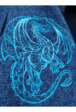 Cloakmakers.com 5827-Washable Black Wool Cloak w/ Dragon Embroidery & Buttons Plus Two Pockets