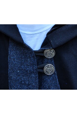 Cloakmakers.com 5827-Washable Black Wool Cloak w/ Dragon Embroidery & Buttons Plus Two Pockets